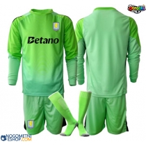 Otroški Nogometni dresi Aston Villa Vratar Gostujoči 2025-26 Dolgi Rokav (+ Kratke hlače)